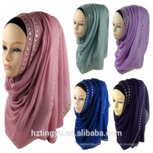 Fashion New Pattern whosale femmes diamant en pierre plaine hot élégant musulman hijab